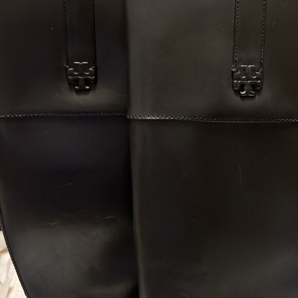 NWT TORY BURCH Double T Riding Black Leather Boots Size 7 $ 579.00 - Picture 12 of 12